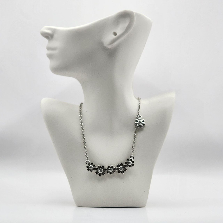 گردنبند زنانه نقره طرح گل بابونه