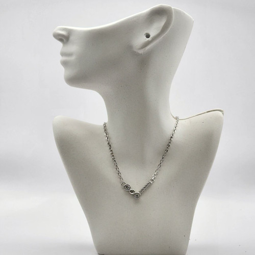 گردنبند نقره طرح هندسی نگیندار