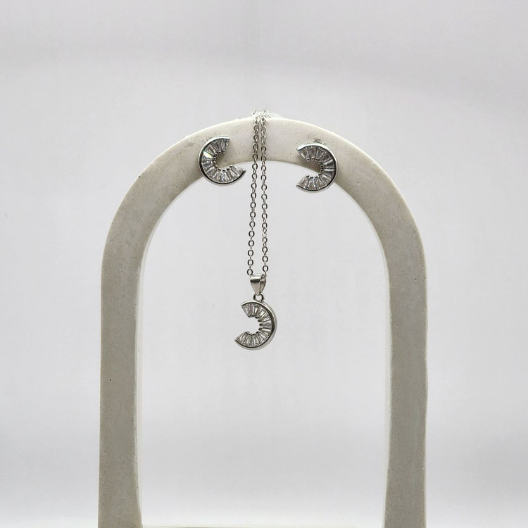 نیم ست زنانه ایتالیایی طرح هلال نگیندار