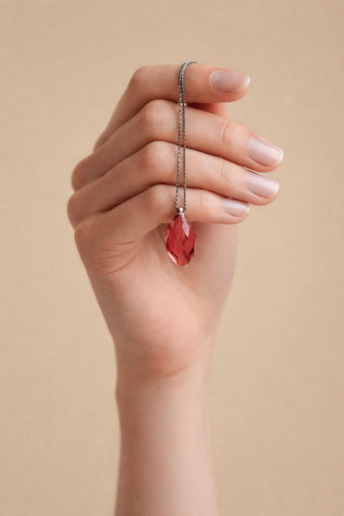 گردنبند نقره سواروسکی مدل اشک